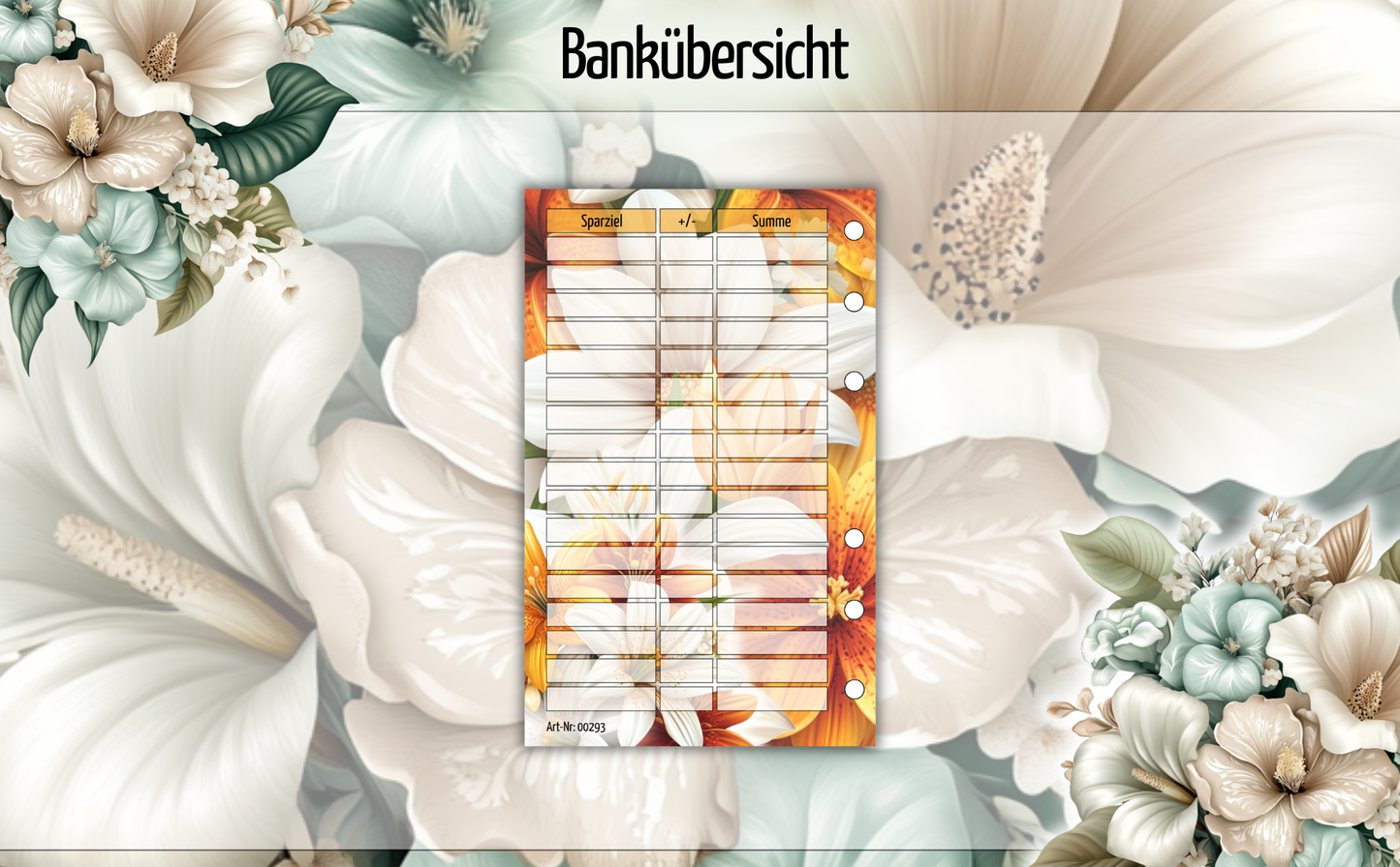 Bankübersicht Orange Flower